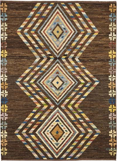 New Moroccan Style Hand-Knotted Rug - 5' 9" x 8'  (69" x 96")