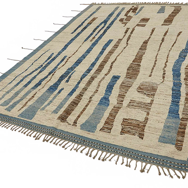 Nueva Alfombra Tejida a Mano de Estilo Marroquí - 211 cm x 302 cm - K0084018