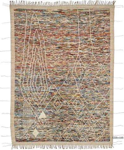 Nueva Alfombra Tejida a Mano de Estilo Marroquí - 215 cm x 297 cm