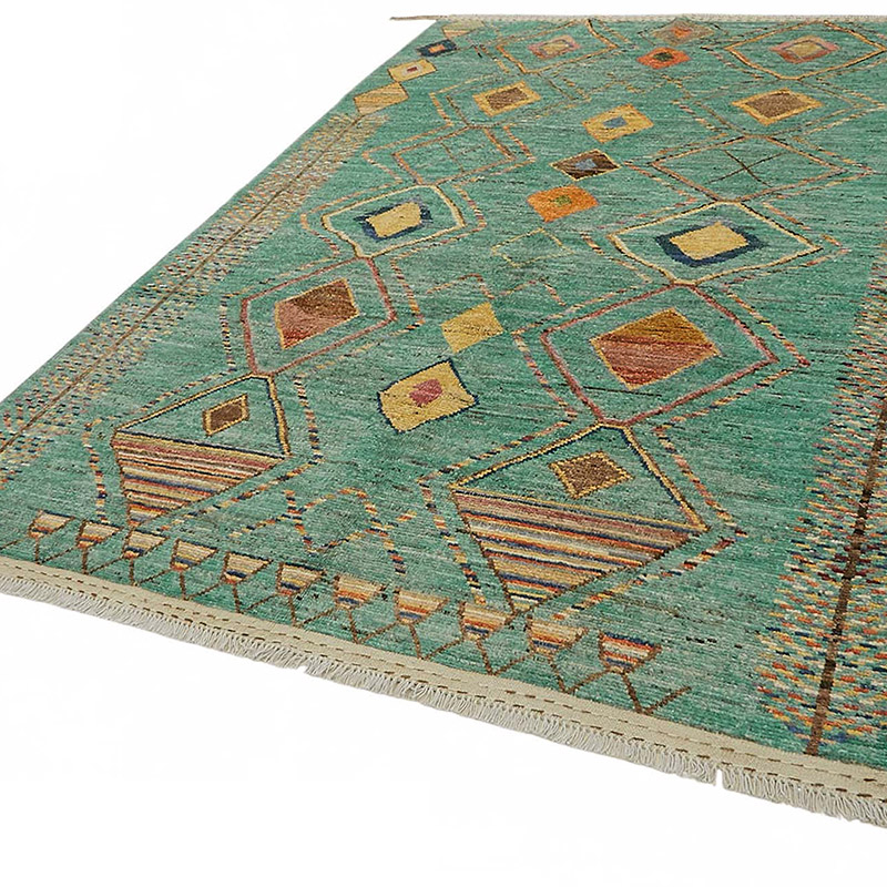 Nueva Alfombra Tejida a Mano de Estilo Marroquí - 202 cm x 300 cm - K0084030