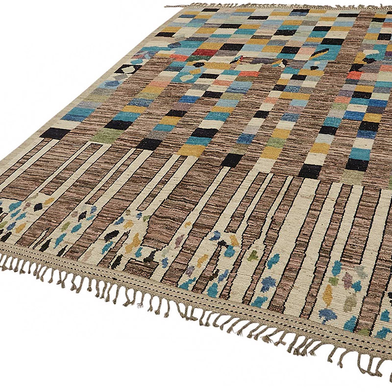 Nueva Alfombra Tejida a Mano de Estilo Marroquí - 201 cm x 297 cm - K0084033