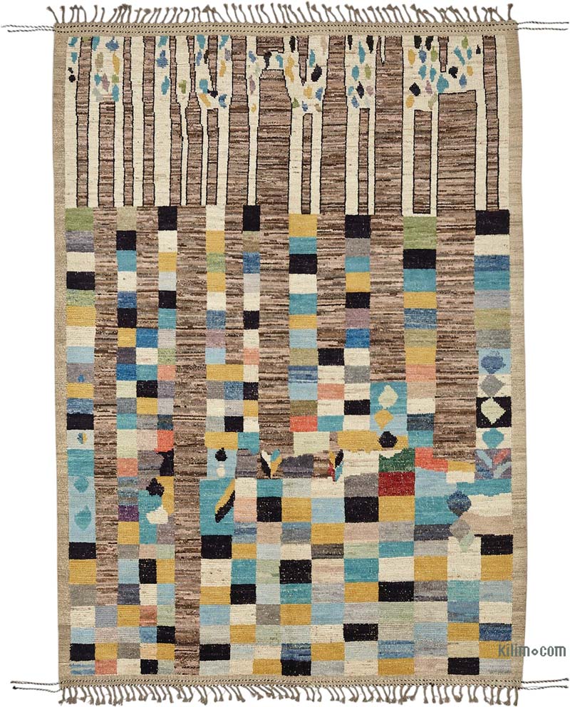 Nueva Alfombra Tejida a Mano de Estilo Marroquí - 201 cm x 297 cm - K0084033