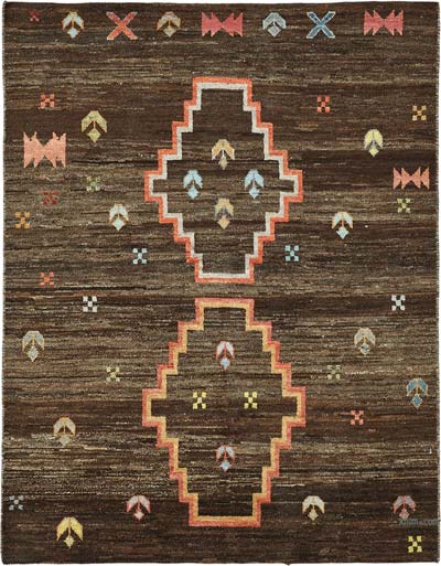 Nueva Alfombra Tejida a Mano de Estilo Marroquí - 150 cm x 194 cm