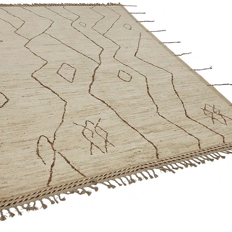 Nueva Alfombra Tejida a Mano de Estilo Marroquí - 208 cm x 303 cm - K0084057