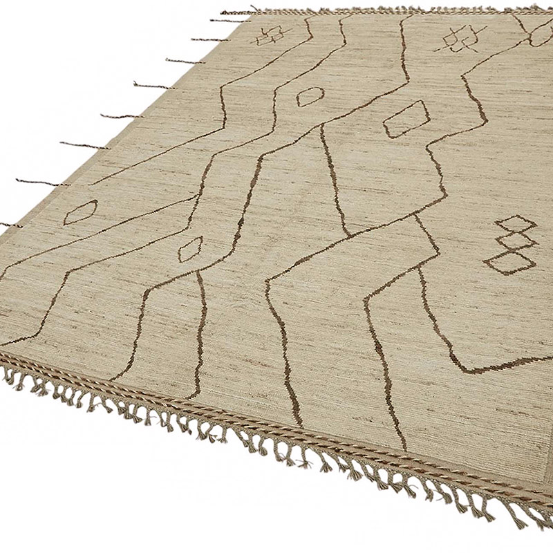 Nueva Alfombra Tejida a Mano de Estilo Marroquí - 208 cm x 303 cm - K0084057