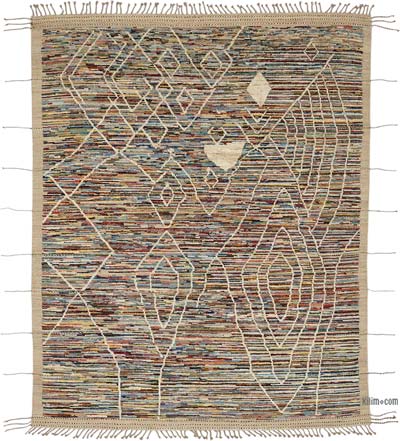 Nueva Alfombra Tejida a Mano de Estilo Marroquí - 245 cm x 310 cm