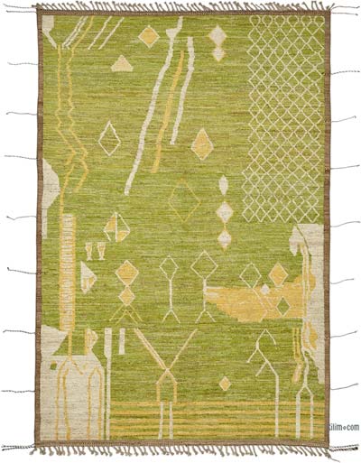 New Moroccan Style Hand-Knotted Rug - 6' 8" x 9' 11" (80" x 119")