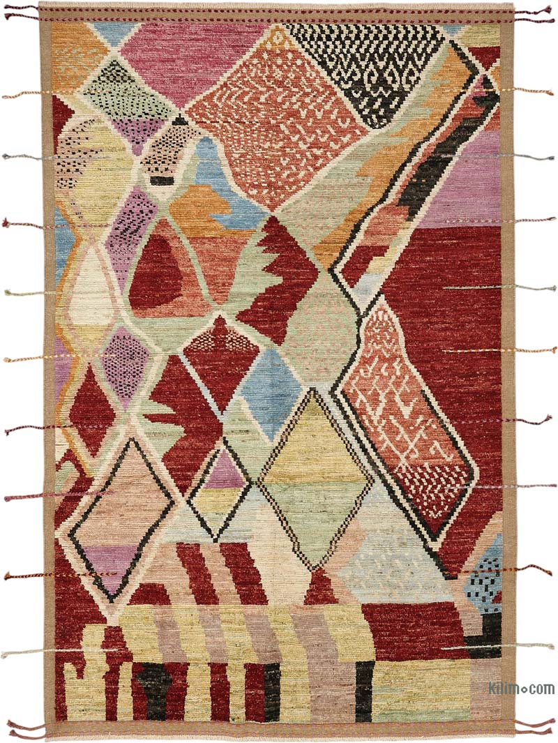 New Moroccan Style Hand-Knotted Rug - 6' 7" x 10' 1" (79" x 121") - K0084067