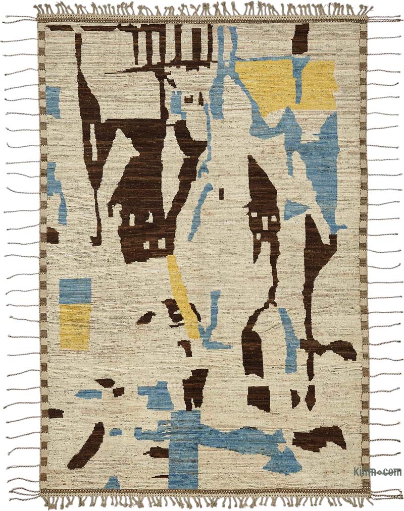 Nueva Alfombra Tejida a Mano de Estilo Marroquí - 206 cm x 303 cm - K0084069