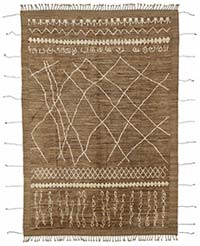 Nueva Alfombra Tejida a Mano de Estilo Marroquí - 206 cm x 308 cm