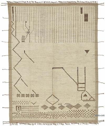 Nueva Alfombra Tejida a Mano de Estilo Marroquí - 277 cm x 370 cm