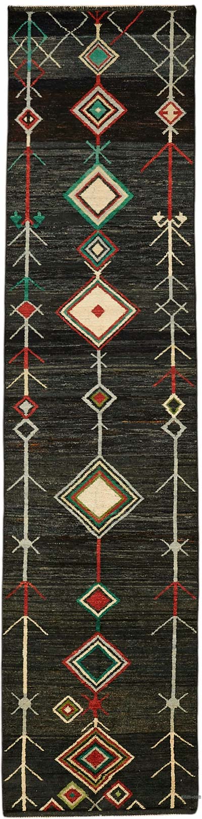 Nuevo Corredor Anudado a Mano de Estilo Marroquí - 92 cm x 419 cm