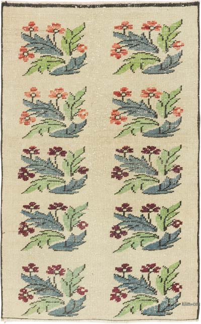 Alfombra Vintage Turca Anudada a Mano - 72 cm x 117 cm