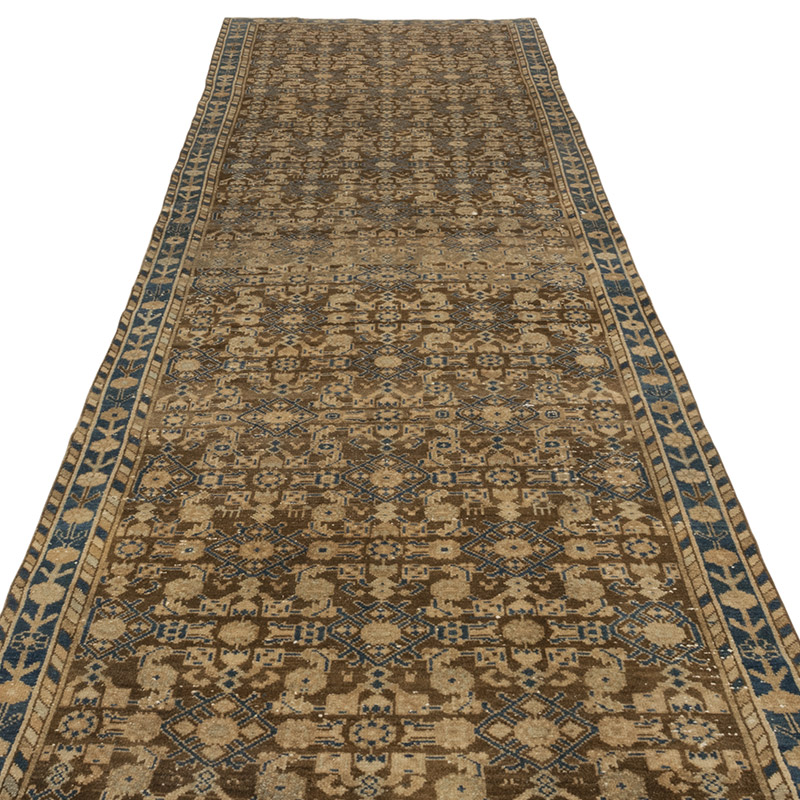 Vintage Oriental Hand-Knotted Runner - 3' 9" x 13' 4" (45" x 160") - K0084179