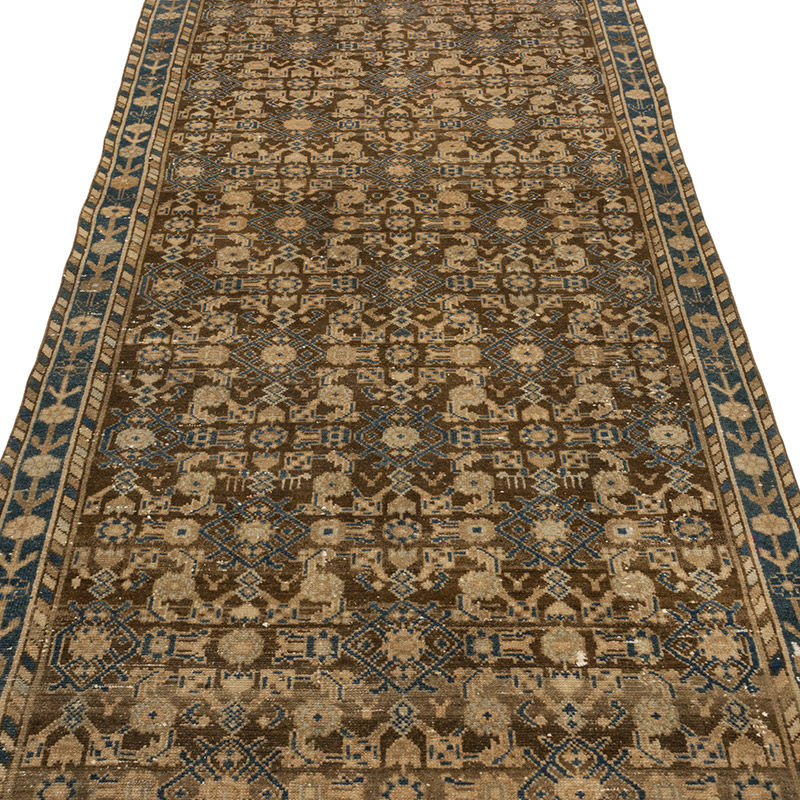 Vintage Oriental Hand-Knotted Runner - 3' 9" x 13' 4" (45" x 160") - K0084179