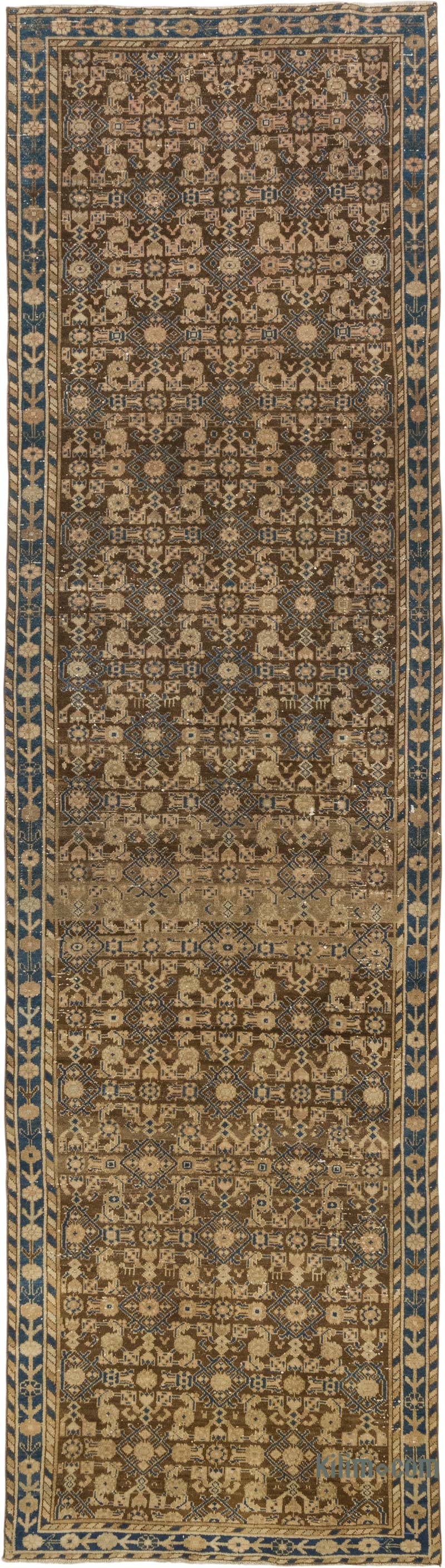Vintage Oriental Hand-Knotted Runner - 3' 9" x 13' 4" (45" x 160") - K0084179