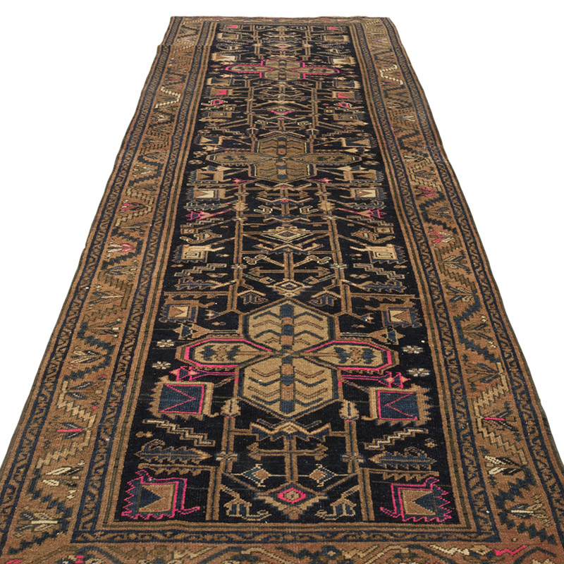 Vintage Oriental Hand-Knotted Runner - 3' 6" x 11' 8" (42" x 140") - K0084180