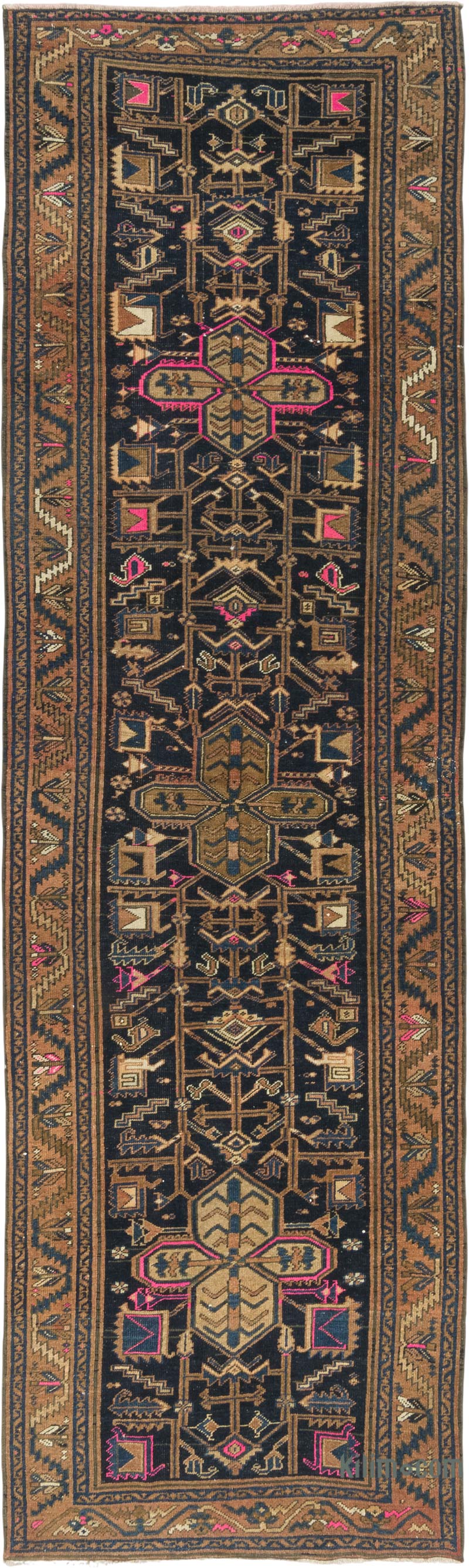 Vintage Oriental Hand-Knotted Runner - 3' 6" x 11' 8" (42" x 140") - K0084180