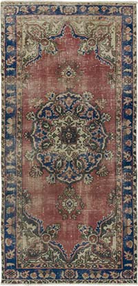Alfombra Vintage Turca Anudada a Mano - 96 cm x 198 cm