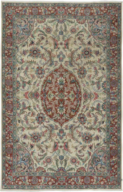 Alfombra Vintage Turca Anudada a Mano - 193 cm x 302 cm