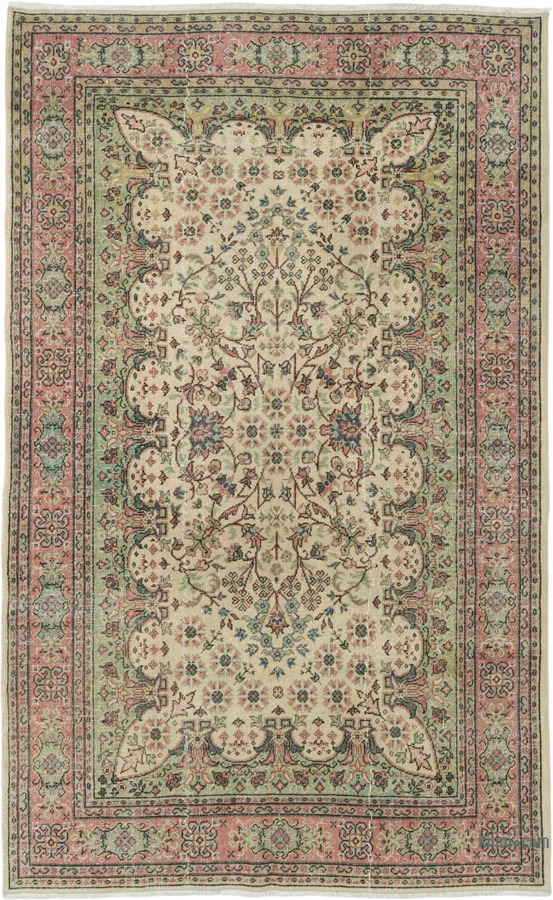 Vintage Turkish Hand-Knotted Rug - 5' 2" x 8' 4" (62" x 100") - K0084188