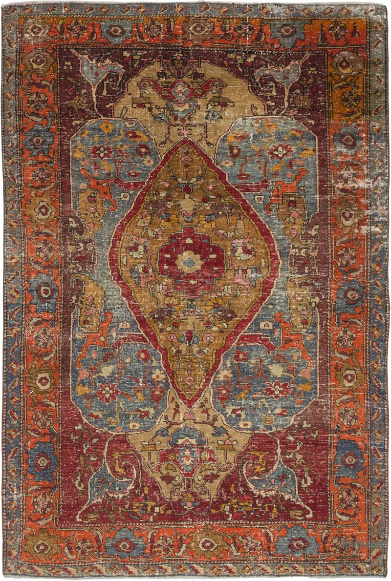Vintage Turkish Hand-Knotted Rug - 4' 10" x 7' 1" (58" x 85") - K0084210