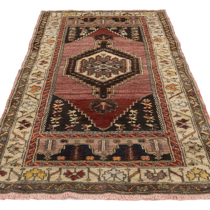 Alfombra Vintage Turca Anudada a Mano - 100 cm x 204 cm - K0084211