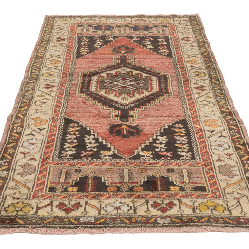 Alfombra Vintage Turca Anudada a Mano - 100 cm x 204 cm - K0084211