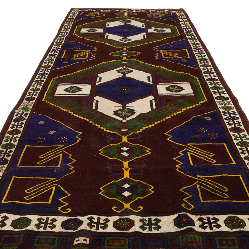 Alfombra Vintage Turca Anudada a Mano - 140 cm x 385 cm - K0084213