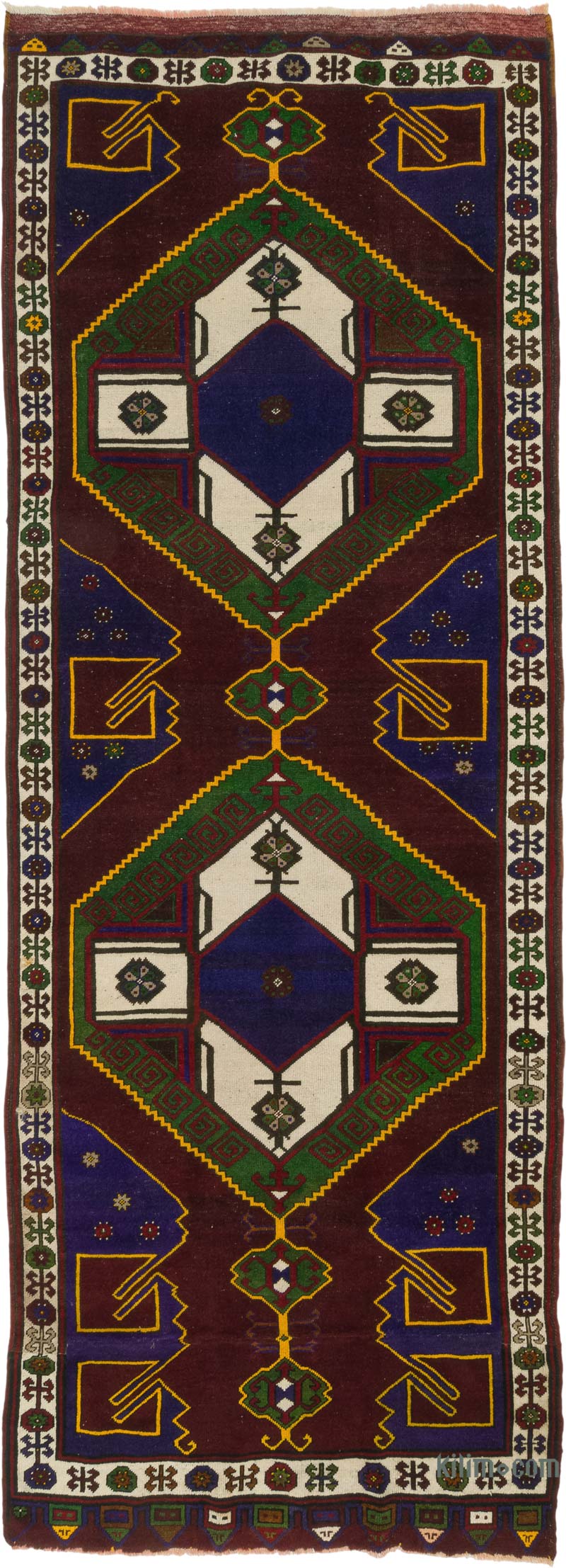 Alfombra Vintage Turca Anudada a Mano - 140 cm x 385 cm - K0084213