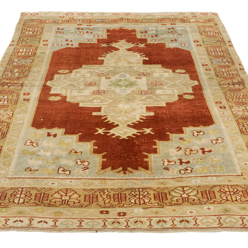 Alfombra Vintage Turca Anudada a Mano - 125 cm x 193 cm - K0084222