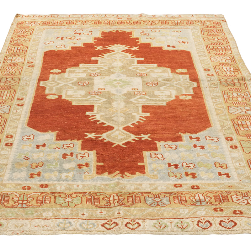 Alfombra Vintage Turca Anudada a Mano - 125 cm x 193 cm - K0084222