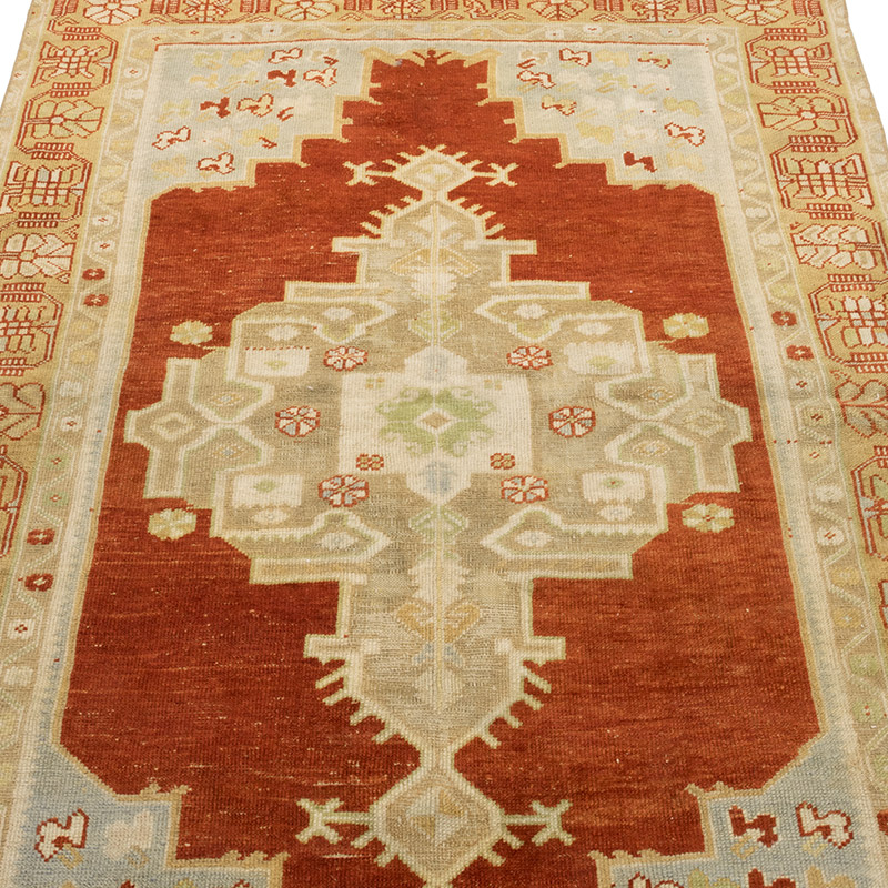 Alfombra Vintage Turca Anudada a Mano - 125 cm x 193 cm - K0084222