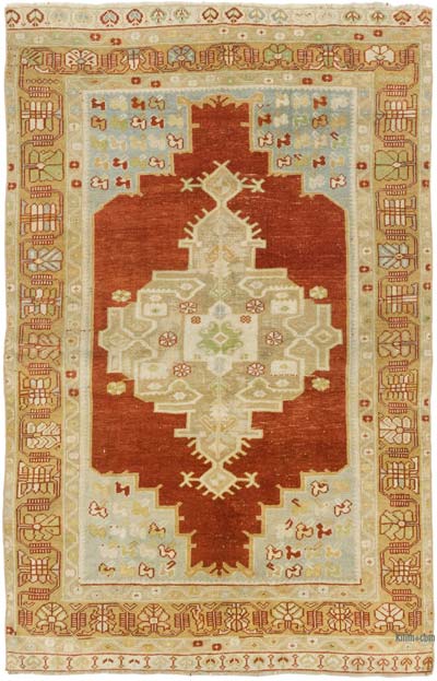 Alfombra Vintage Turca Anudada a Mano - 125 cm x 193 cm