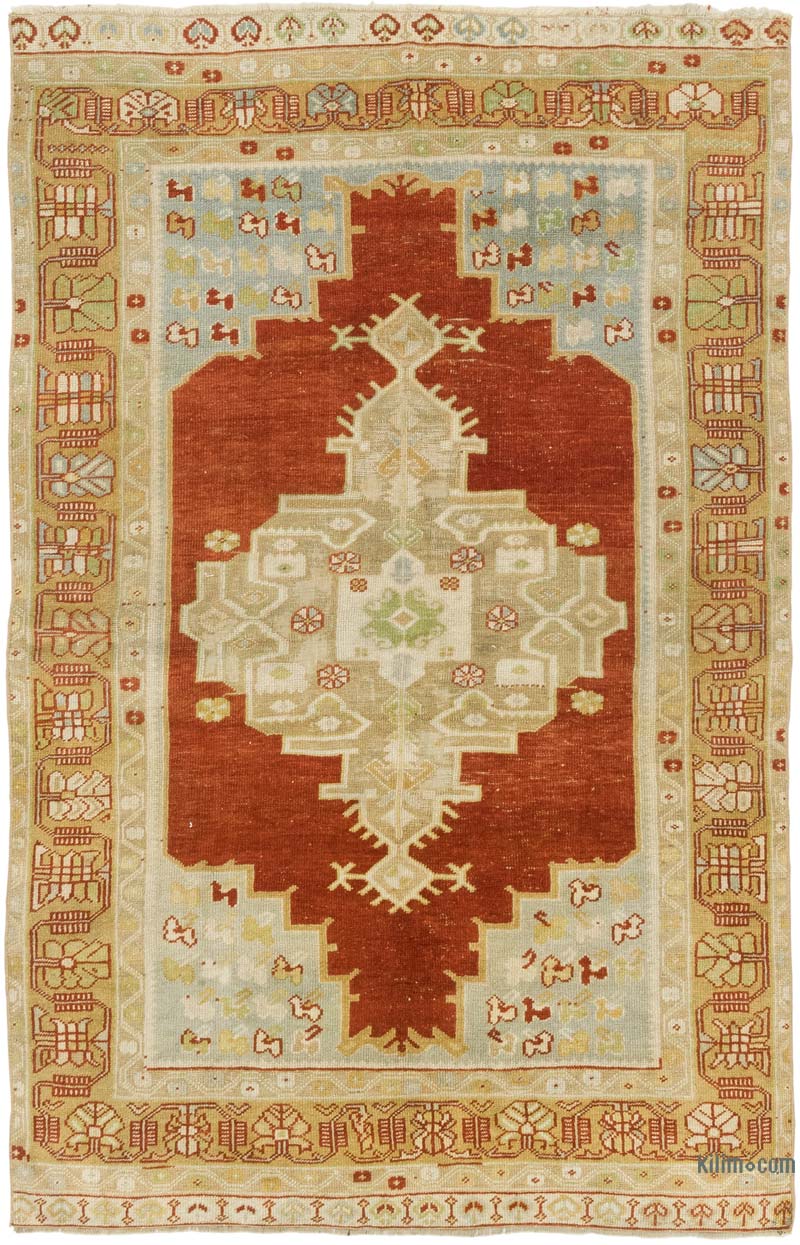 Alfombra Vintage Turca Anudada a Mano - 125 cm x 193 cm - K0084222