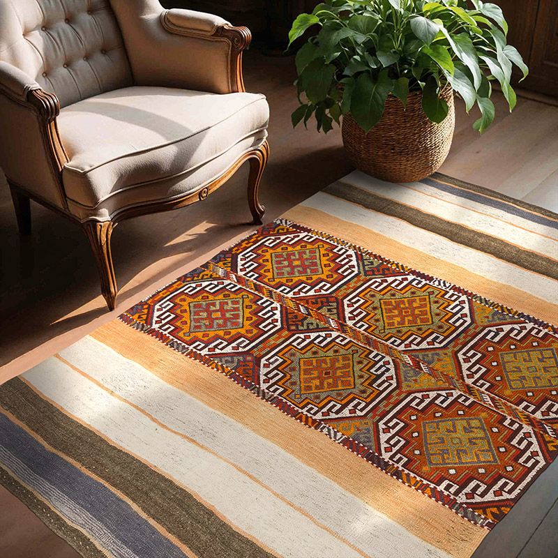 Vintage Malatya Kilimi - 141 cm x 181 cm - K0084226