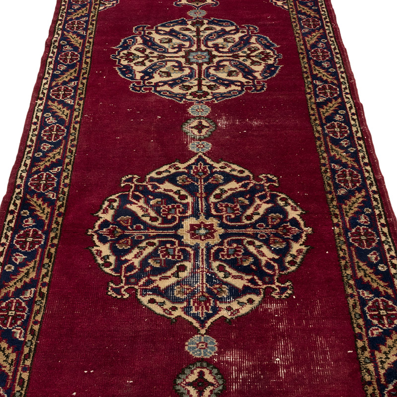 Pasillo Vintage Turco Anudado a Mano - 100 cm x 315 cm - K0084231