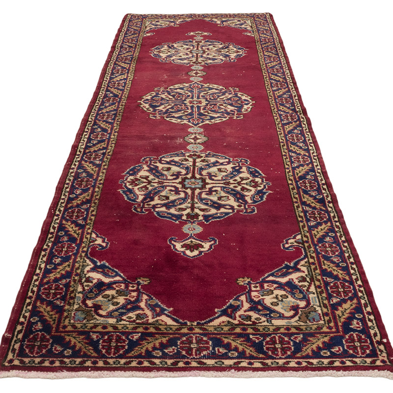 Pasillo Vintage Turco Anudado a Mano - 100 cm x 315 cm - K0084231