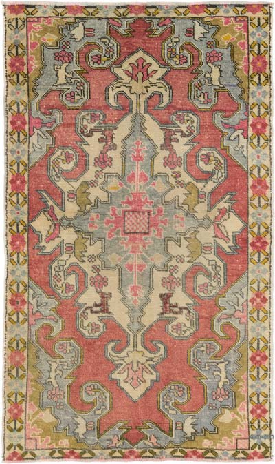 Alfombra Vintage Turca Anudada a Mano - 130 cm x 218 cm