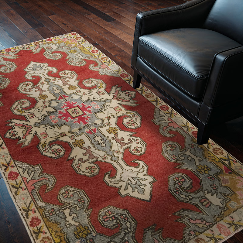 Alfombra Vintage Turca Anudada a Mano - 125 cm x 210 cm - K0084279