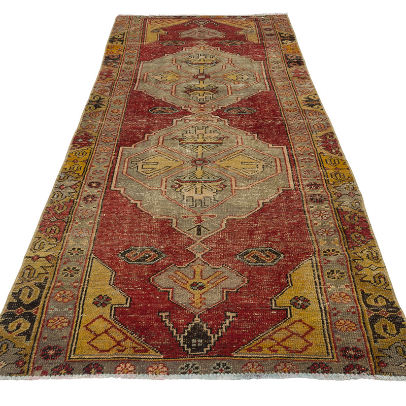 Pasillo Vintage Turco Anudado a Mano - 95 cm x 245 cm - K0084292