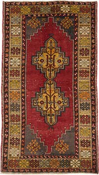 Alfombra Vintage Turca Anudada a Mano - 110 cm x 195 cm