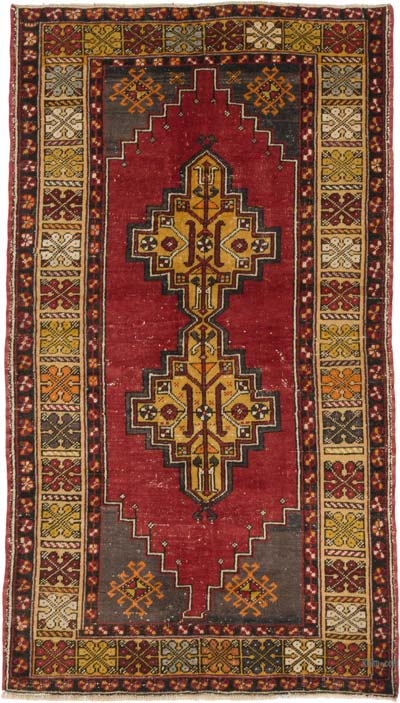 Alfombra Vintage Turca Anudada a Mano - 110 cm x 195 cm