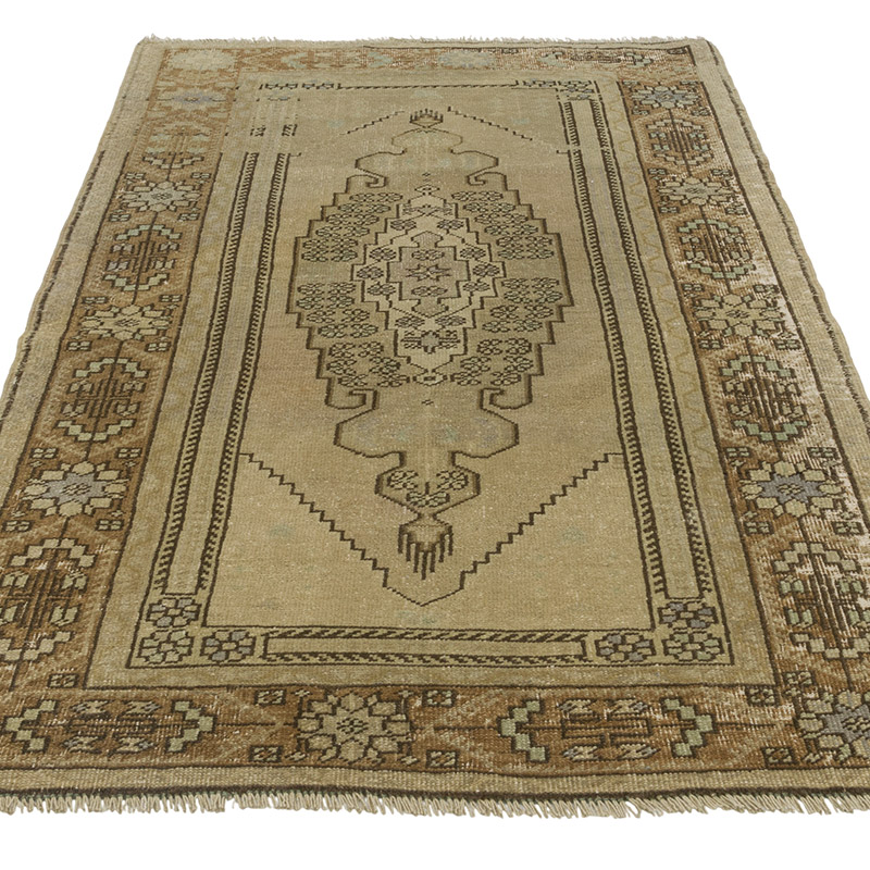 Alfombra Vintage Turca Anudada a Mano - 105 cm x 181 cm - K0084297