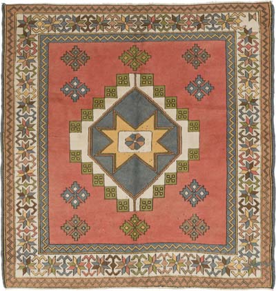 Alfombra Vintage Turca Anudada a Mano - 172 cm x 182 cm