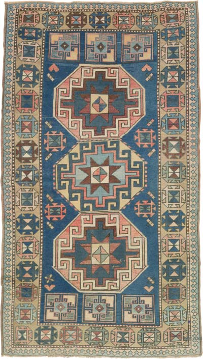 Alfombra Vintage Turca Anudada a Mano - 135 cm x 233 cm