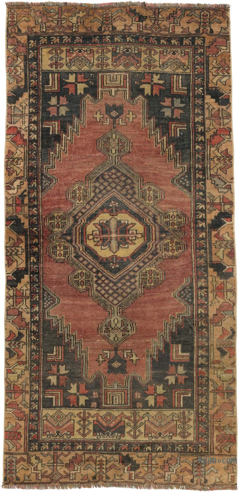 Vintage Turkish Hand-Knotted Rug - 3' 6" x 7' 1" (42" x 85") - K0084313