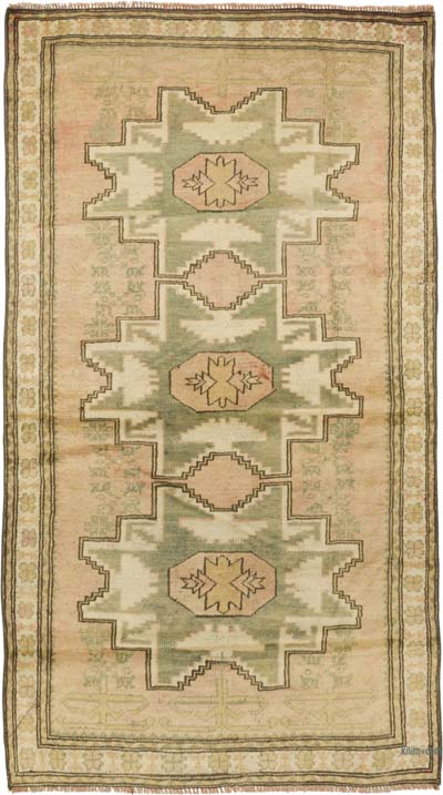 Alfombra Vintage Turca Anudada a Mano - 112 cm x 198 cm