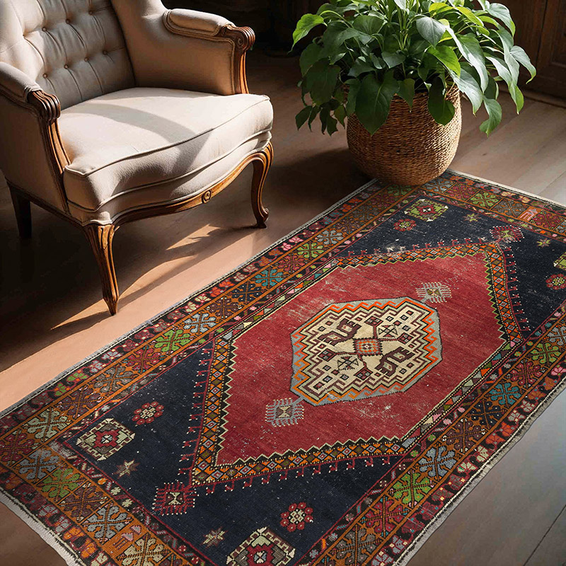 Vintage Turkish Hand-Knotted Rug - 4' 4" x 6' 8" (52" x 80") - K0084317