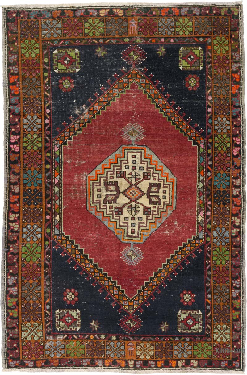 Vintage Turkish Hand-Knotted Rug - 4' 4" x 6' 8" (52" x 80") - K0084317